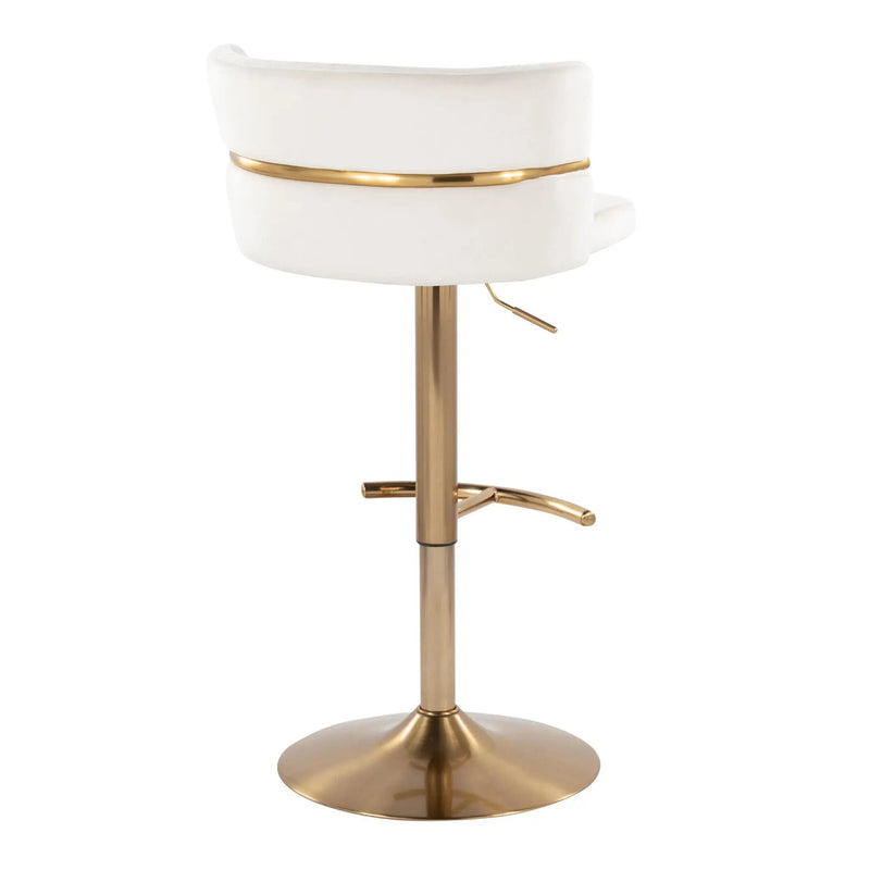 Cinch - Glam / Art Deco Adjustable Barstool With Swivel With Rounded T Footrest (Set of 2) by Unique Piece Furniture