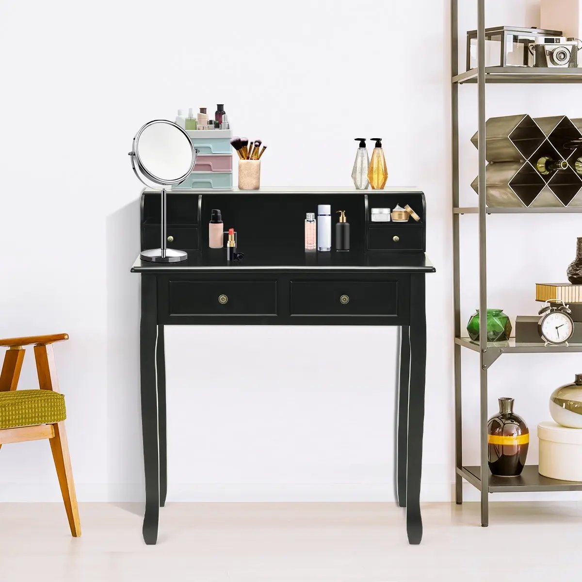 Writing Desk 2-Tier Vanity Desk Computer Desk with 4 Drawers by DirectDeals