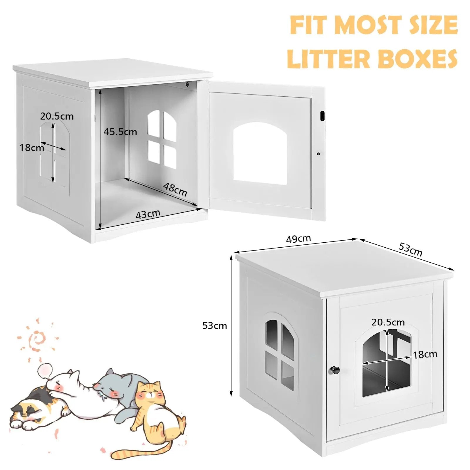 Side Table Nightstand Decorative Cat House by DirectDeals