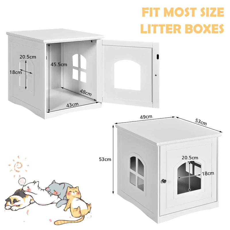 Side Table Nightstand Decorative Cat House by DirectDeals