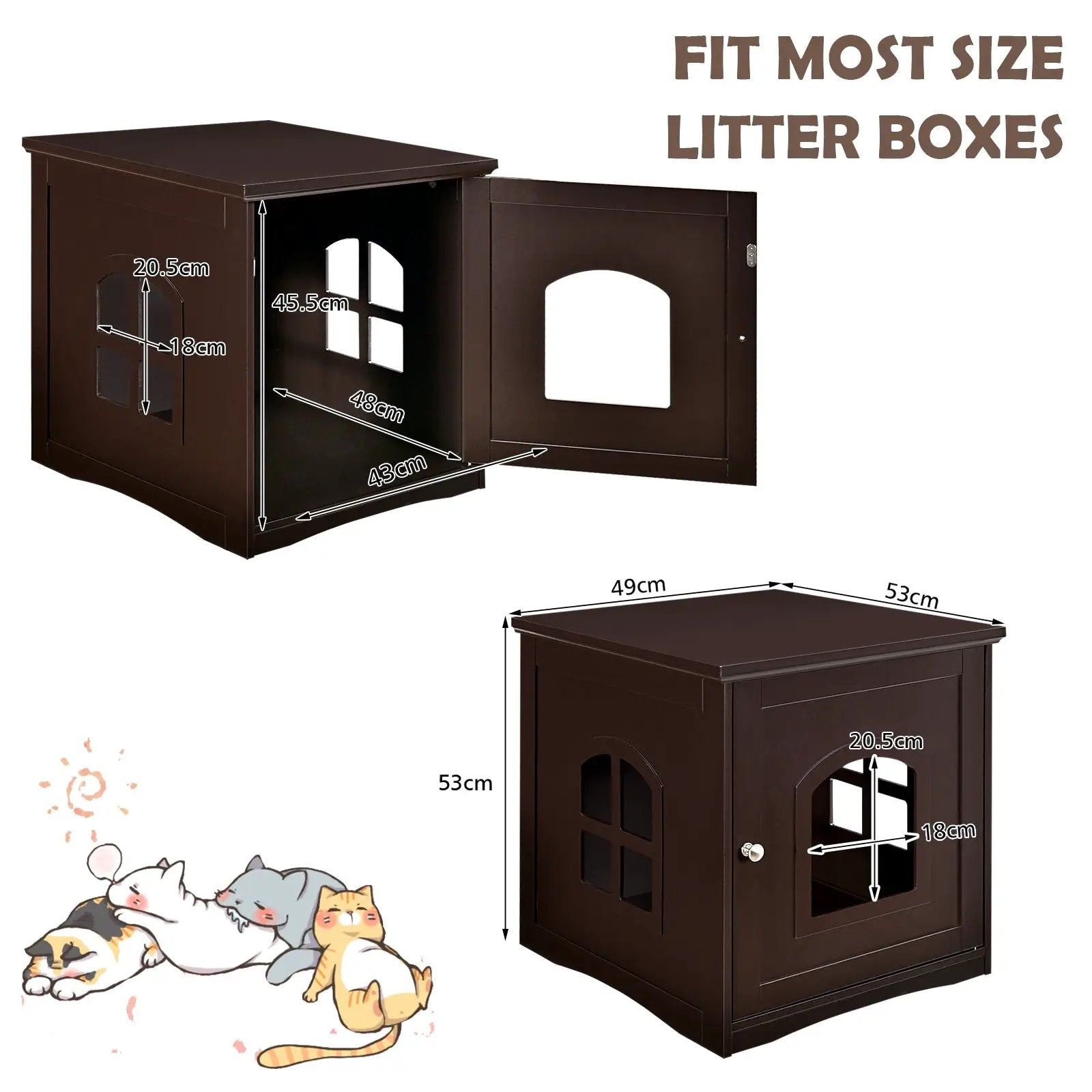 Side Table Nightstand Decorative Cat House by DirectDeals
