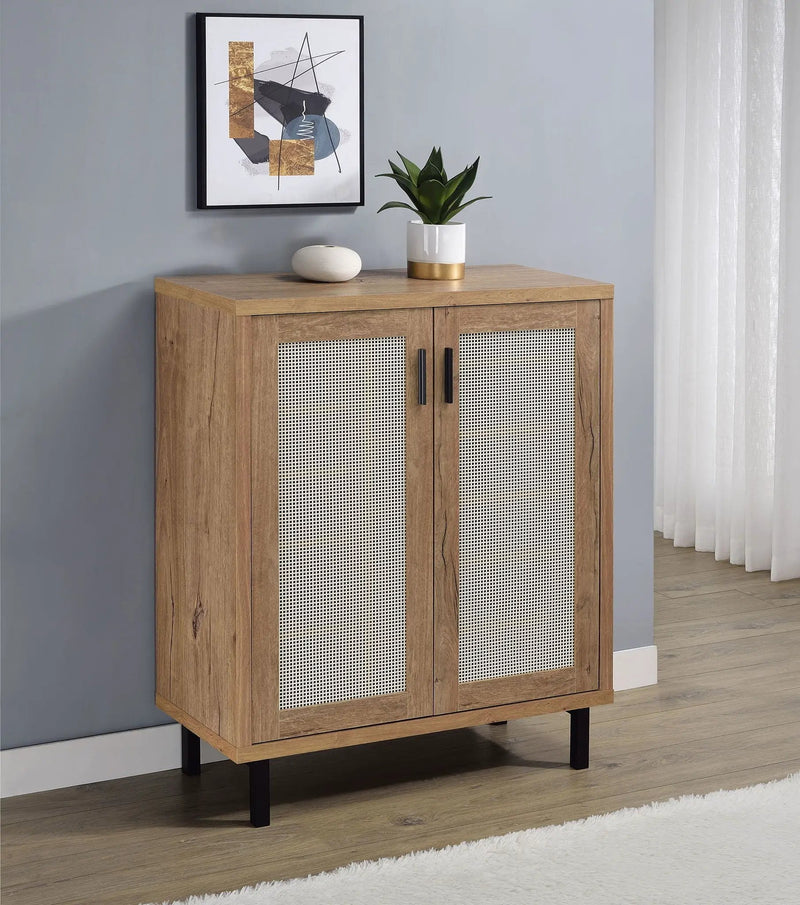 Teller 2-door Shoe Storage Cabinet Natural Oak by Unique Piece Furniture