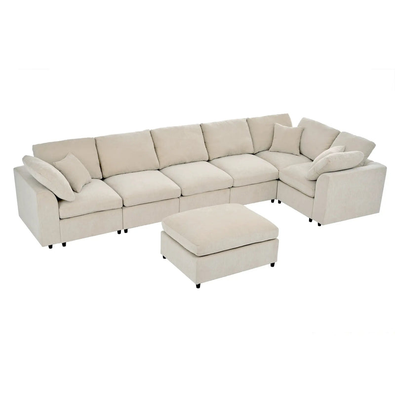 U_Style 120.8" Extra Large 7-Seater Modular Sectional Sofa by HouseOfZazla
