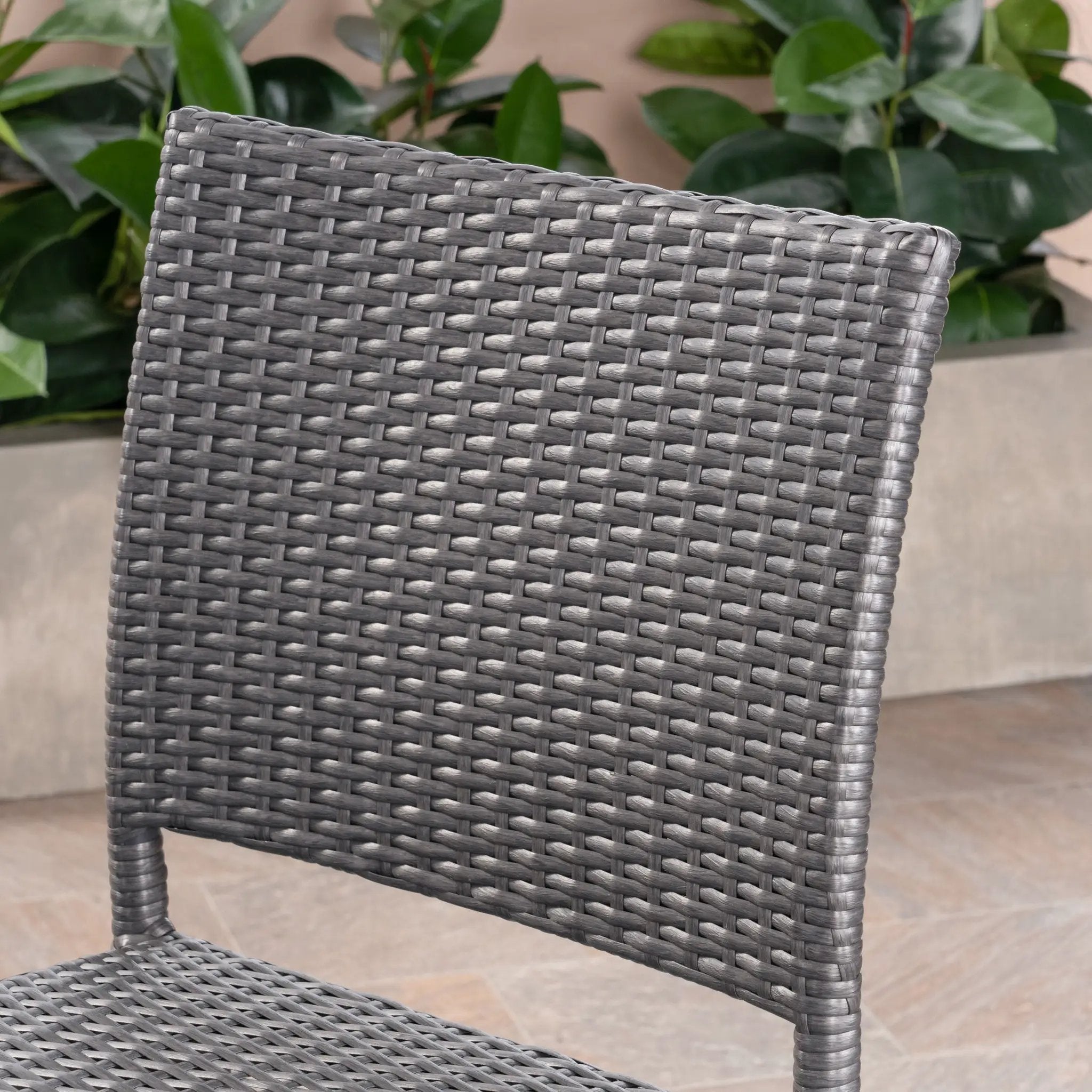 29" Outdoors PE Rattan Armless Barstools, Set of 2 by HouseOfZazla