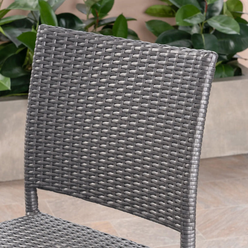 29" Outdoors PE Rattan Armless Barstools, Set of 2 by HouseOfZazla