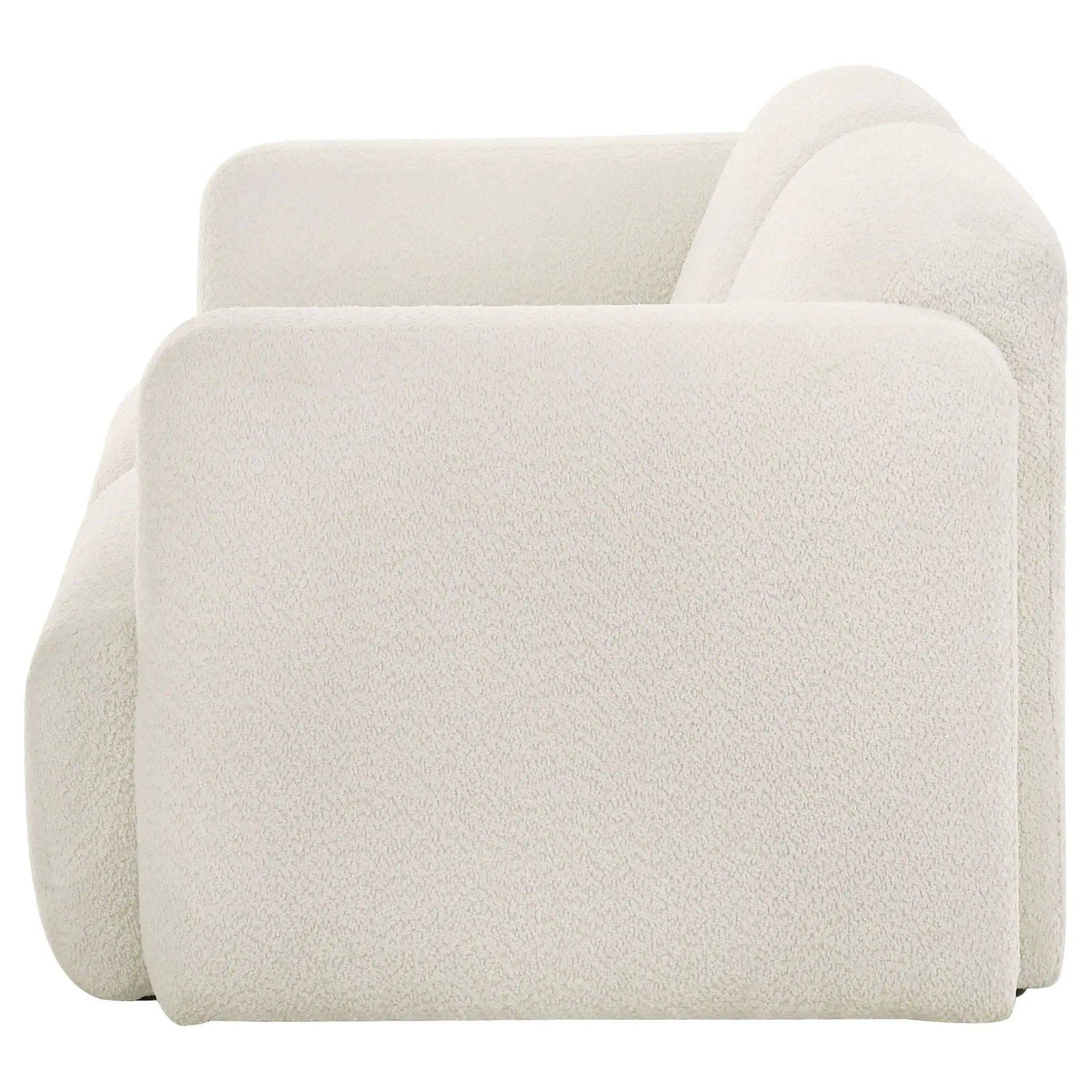Dorset Fabric Upholstered Round Track Arm Loveseat White by Unique Piece Furniture
