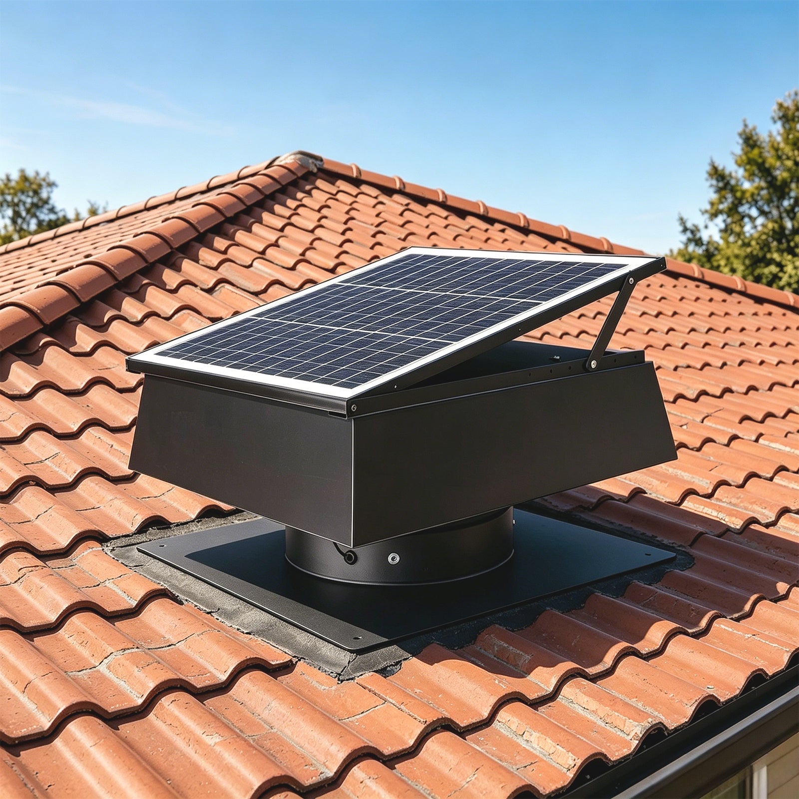12 Inch Trapezoidal Adjustable Solar Roof Vent Fan by HouseOfZazla