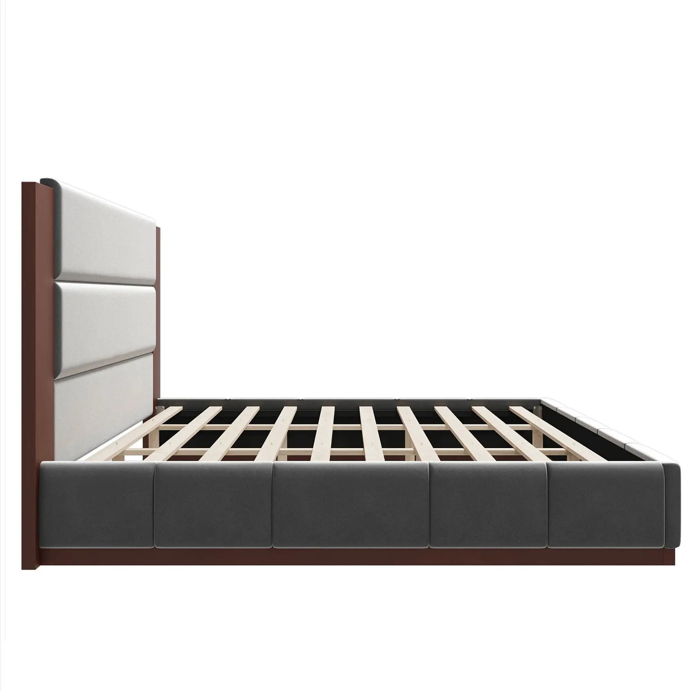 Modern Upholstered Platform Bed With Extended Headboard by HouseOfZazla