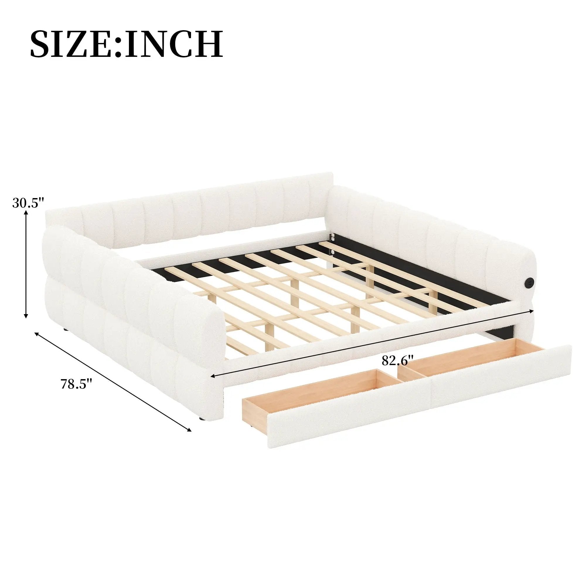 Upholstered Platform Bed With USB Charging And 2 Storage Drawers by HouseOfZazla