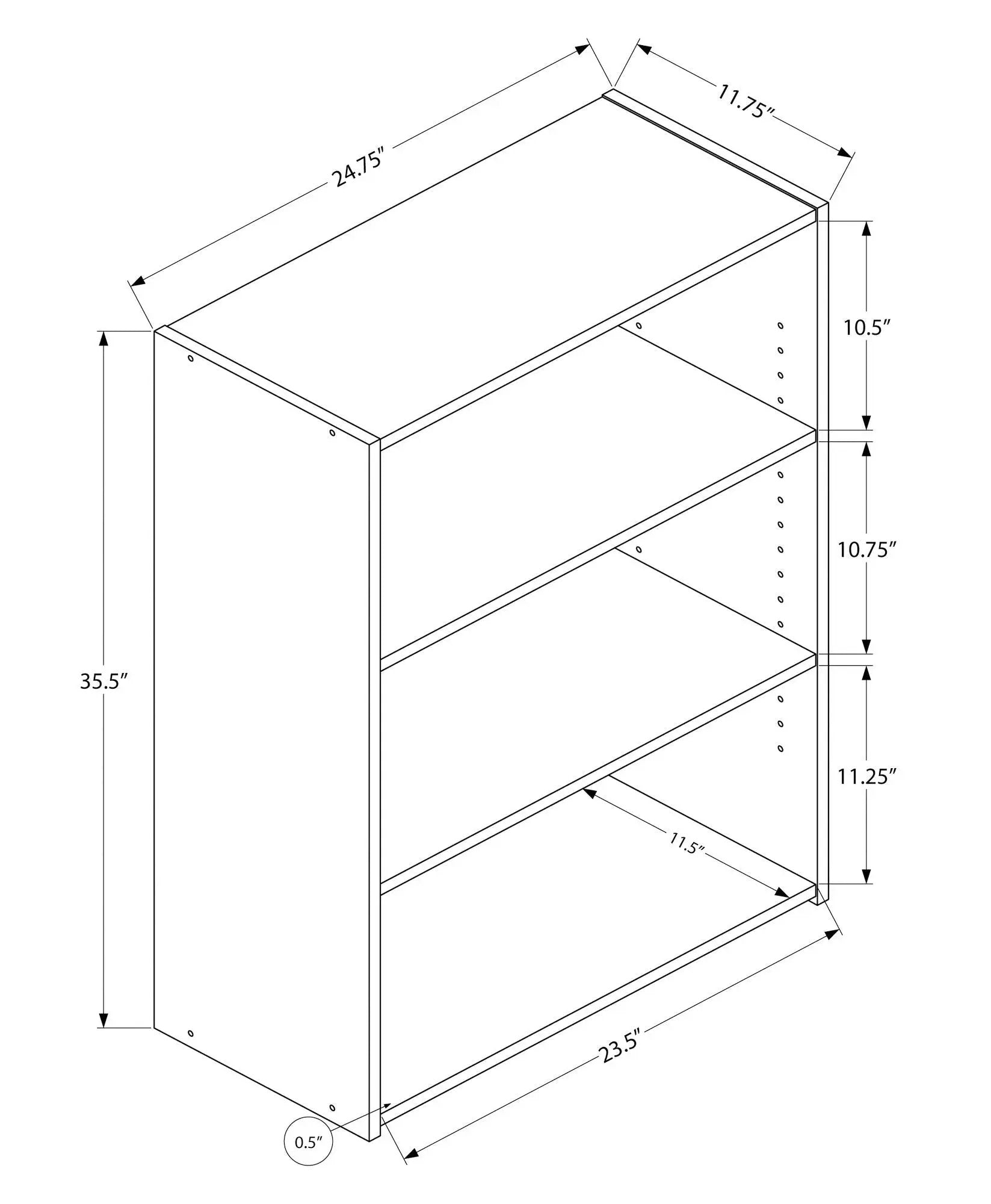 Bookshelf, Bookcase, 4 Tier, For Office, Transitional by Unique Piece Furniture
