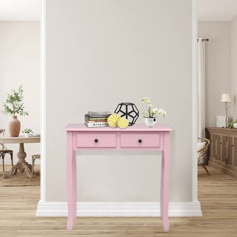 Writing Desk 2-Tier Vanity Desk Computer Desk with 4 Drawers by DirectDeals