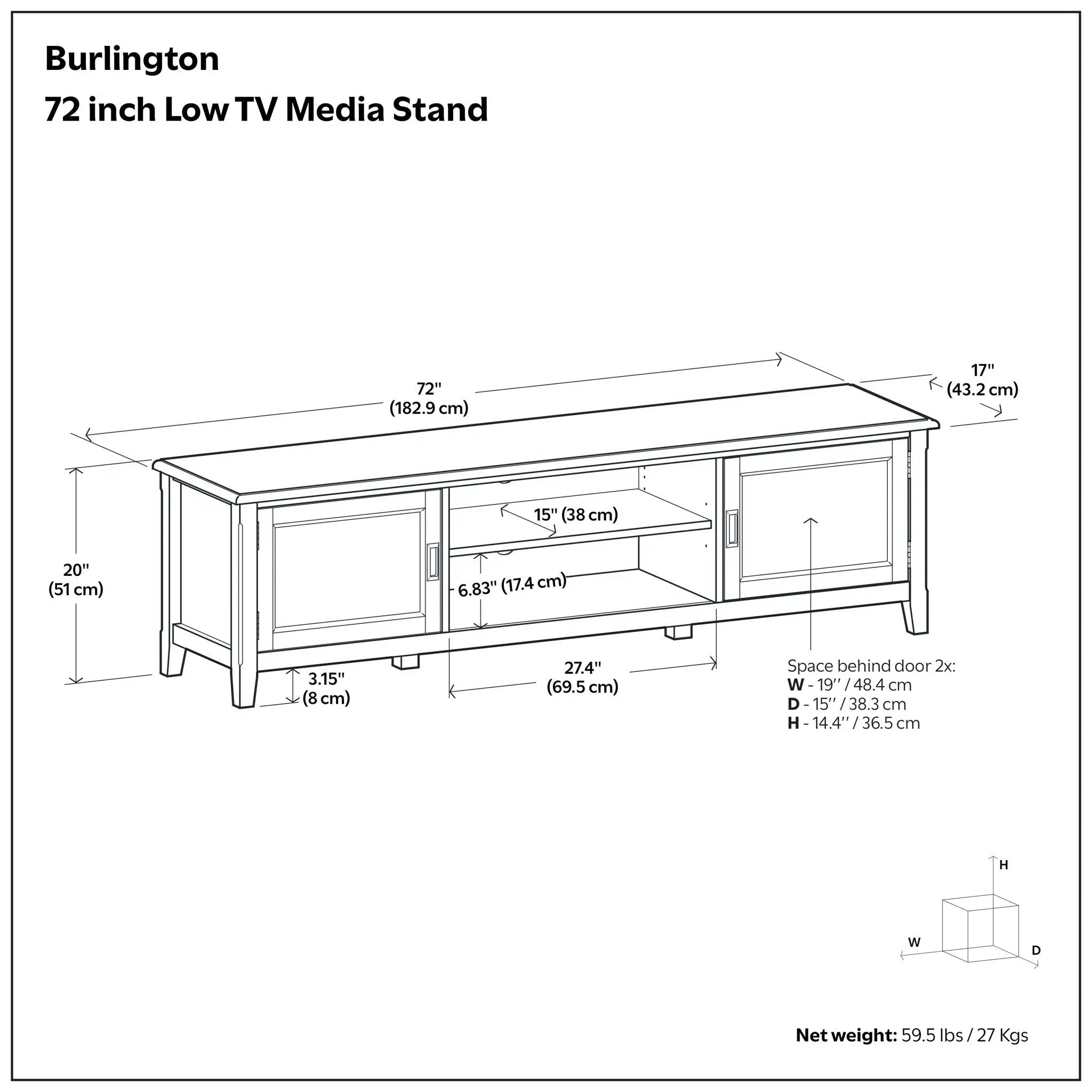 Burlington - Low TV Media Stand - Mahogany by HouseOfZazla