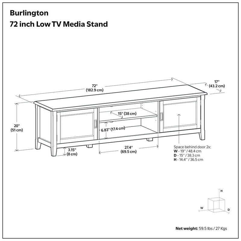Burlington - Low TV Media Stand - Mahogany by HouseOfZazla