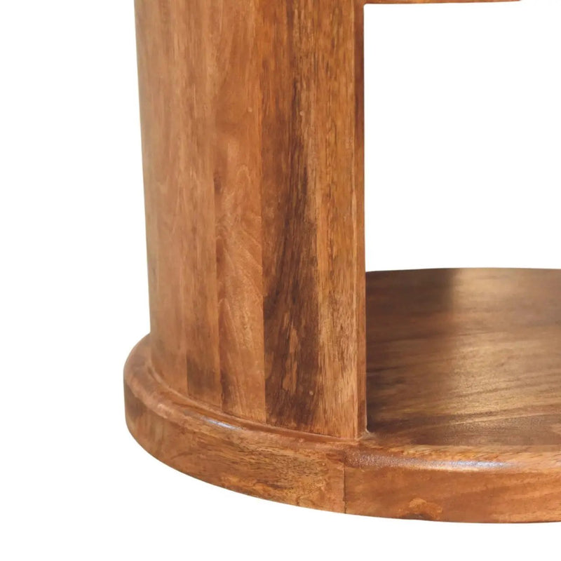 Solid Wood Ventura Open Round Side Table by HouseOfZazla