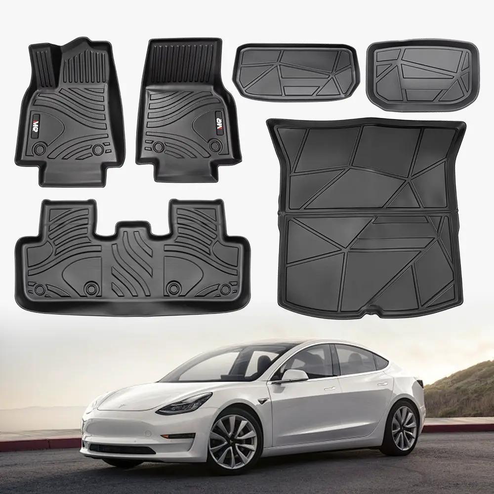 All-Weather TPE Floor Mats for Tesla Model Y 2021-2022 by HouseOfZazla