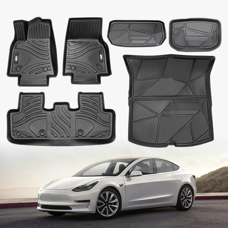 All-Weather TPE Floor Mats for Tesla Model Y 2021-2022 by HouseOfZazla