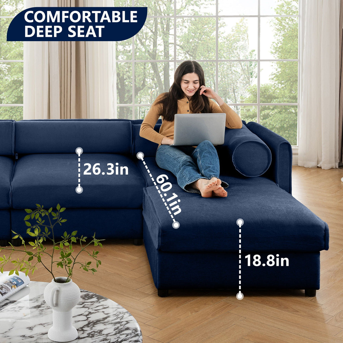 Contemporary Elegant Sofa With Storage And Ottoman, photo 21 of 40