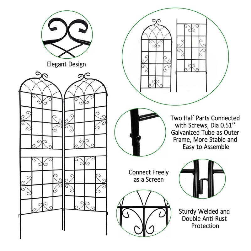 Metal Garden Rustproof Trellis For Climbing Plants Outdoor Flower Support by HouseOfZazla