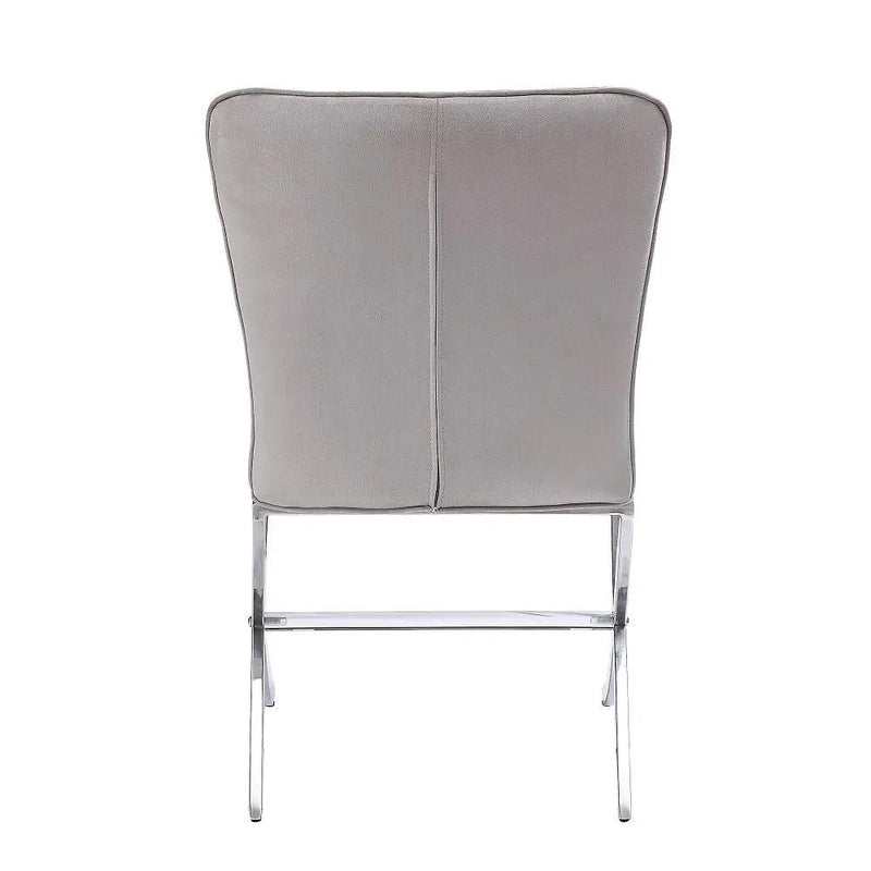 Daire - Side Chair (Set of 2) - Light Gray Velvet & Chrome by Unique Piece Furniture