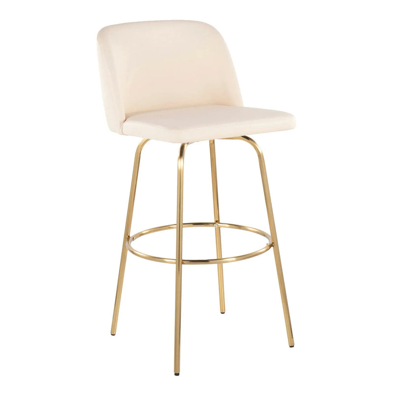 Toriano - Contemporary Fixed Height Barstool With Swivel And Round Footrest (Set of 2) by Unique Piece Furniture