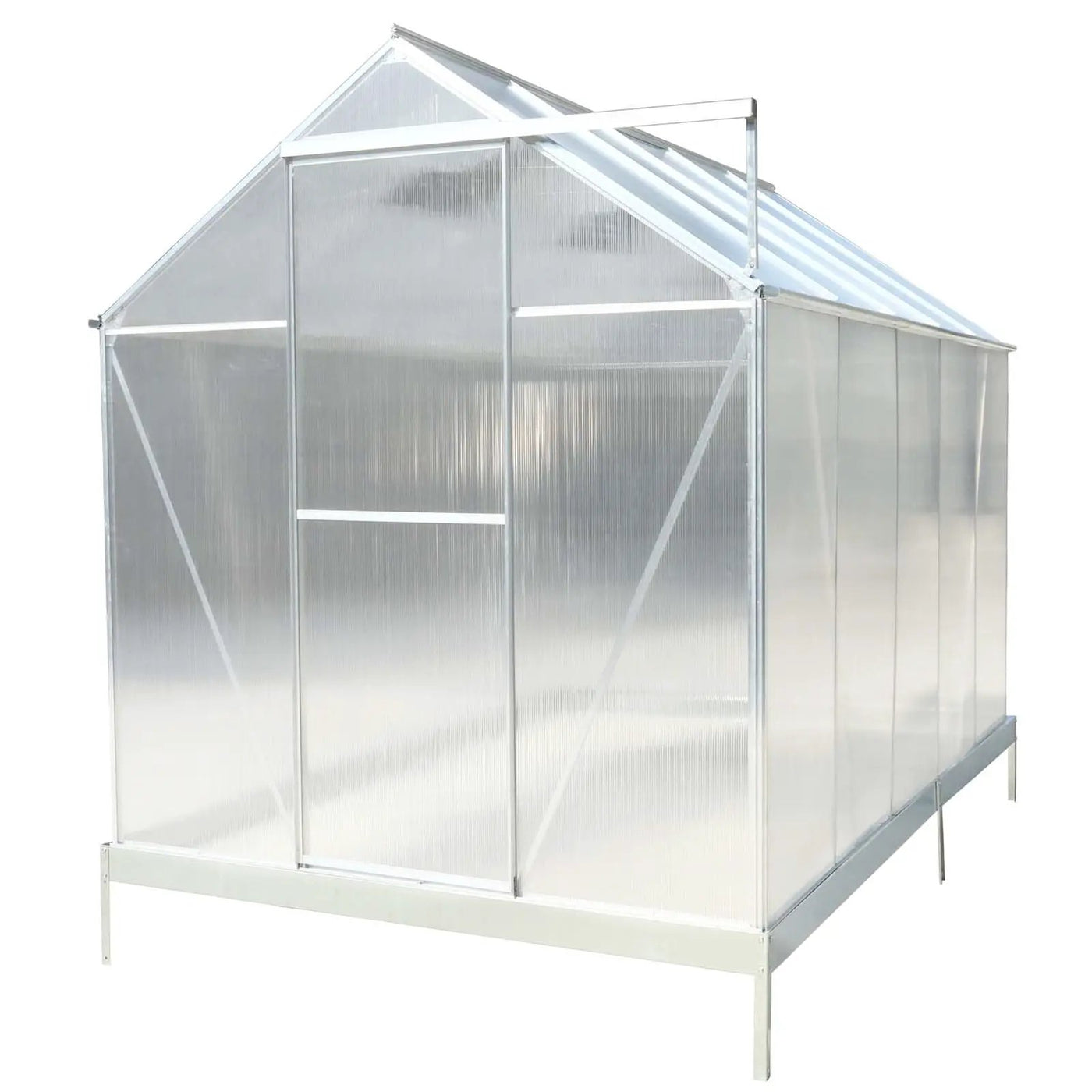 Polycarbonate house, Heavy Duty Outdoor Aluminum Walk-In House Kit With Rain Gutter, Vent And Door For Backyard Garden by HouseOfZazla