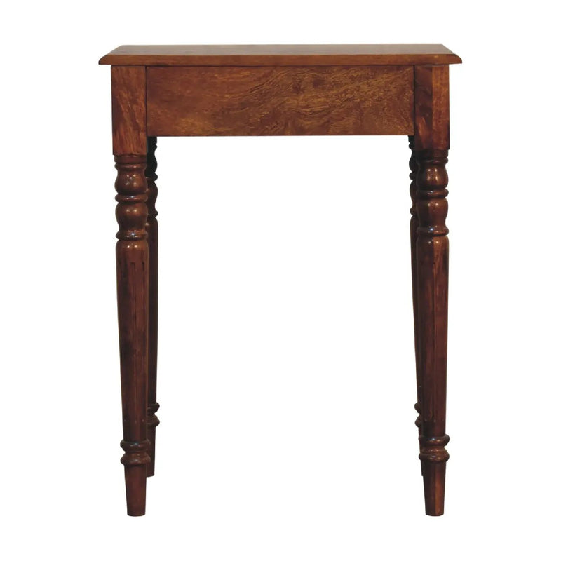 Artisan Furniture Solid Wood Chestnut Turned Leg Writing Desk, 1-Drawer by HouseOfZazla