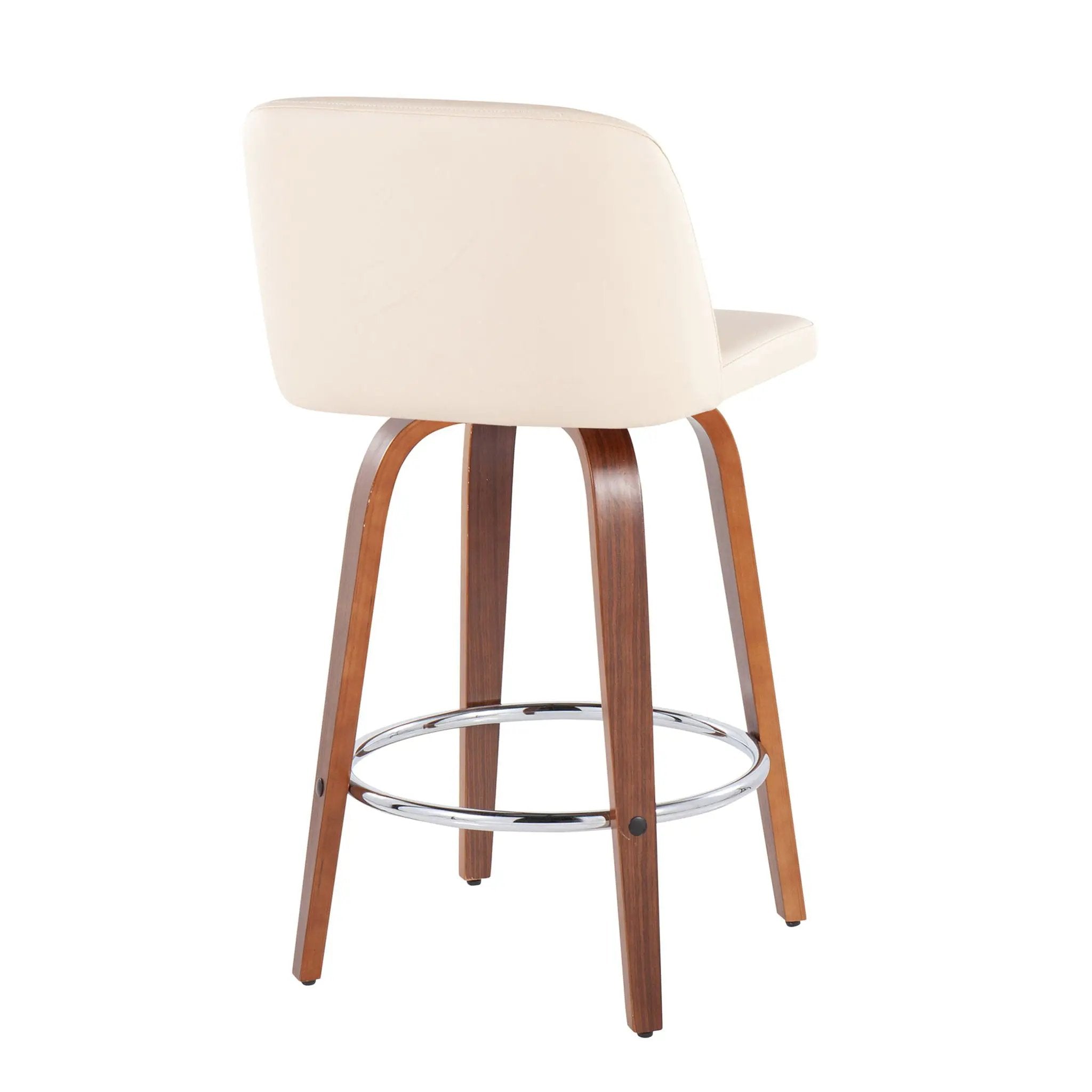 Toriano - Mid-Century Modern Fixed Height Counter Stool With Round Footrest (Set of 2) by HouseOfZazla