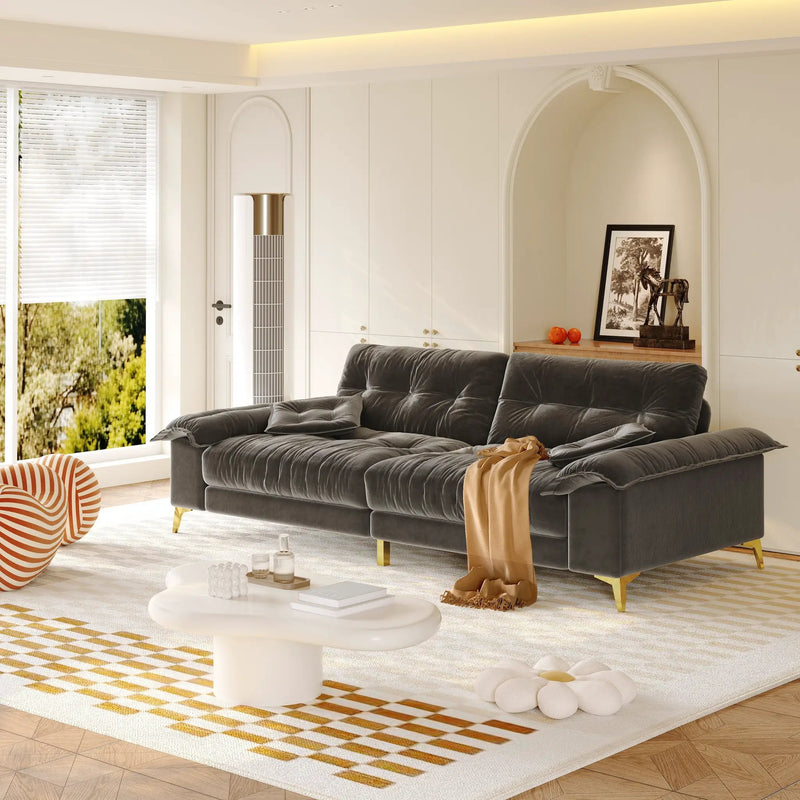 104.7" Modern 4-Seater Cloud Sofa with Wide Flip Armrests by HouseOfZazla