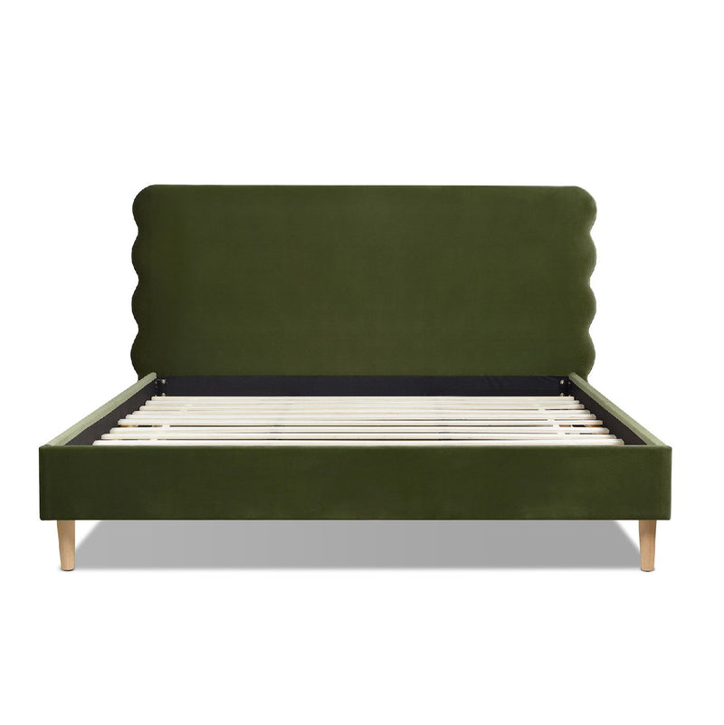 Stockholm - Modern Wavy Headboard Platform Bed by HouseOfZazla