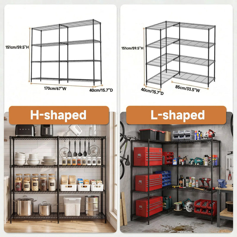 4 Tiers Metal Storage Shelves by HouseOfZazla