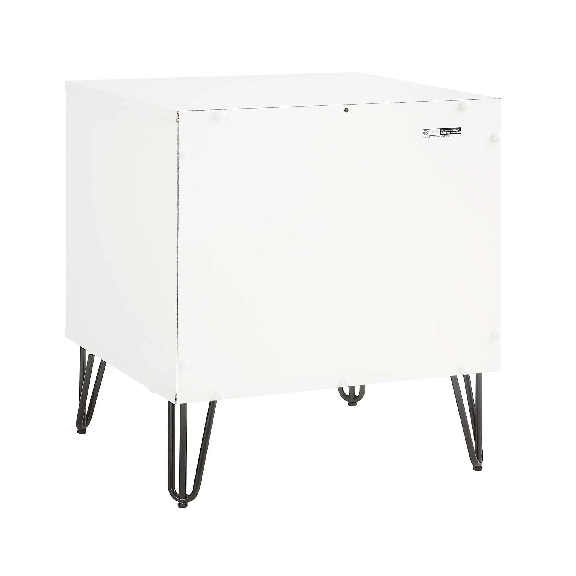 Dumbo - Fluted Nightstand With 1 Drawer - Gray / White by HouseOfZazla