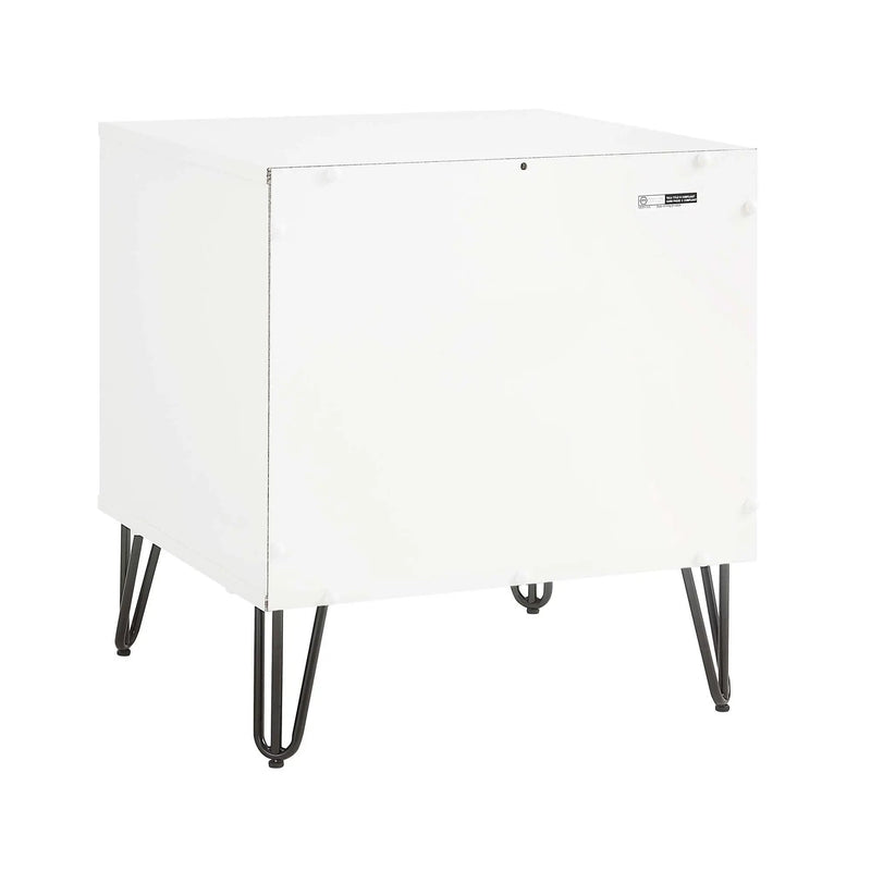 Dumbo - Fluted Nightstand With 1 Drawer - Gray / White by HouseOfZazla