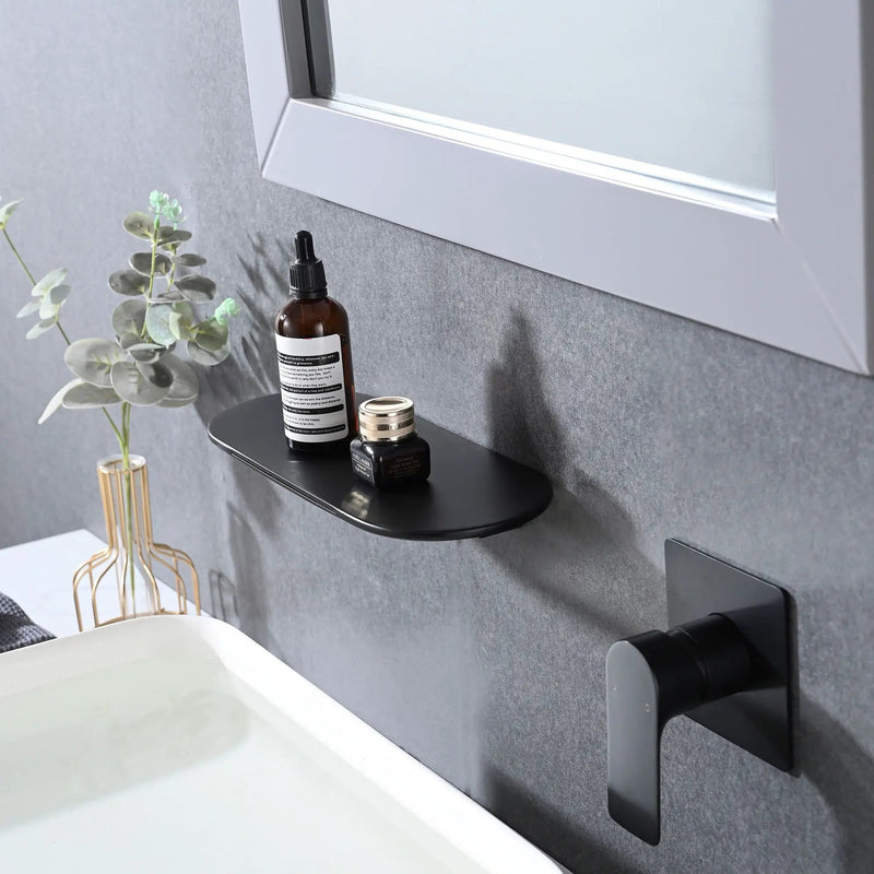 Modern Wall Mount Bathtub Faucet Single Handle With Waterfall Tub Spout And Rough by HouseOfZazla