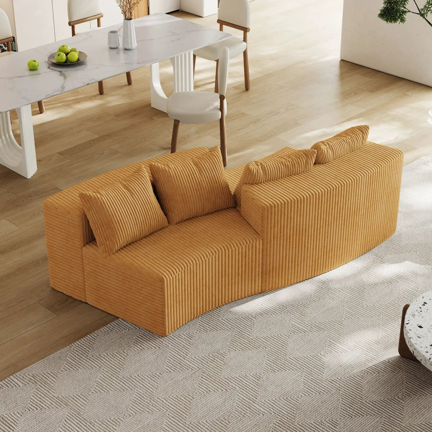 Curved Sectional Sofa With 4 Pillows, Modular Semi Circular Design by HouseOfZazla