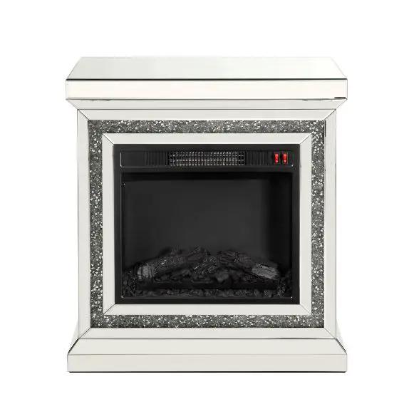 Noralie - 28" Fireplace - Mirrored & Faux Diamonds by Unique Piece Furniture