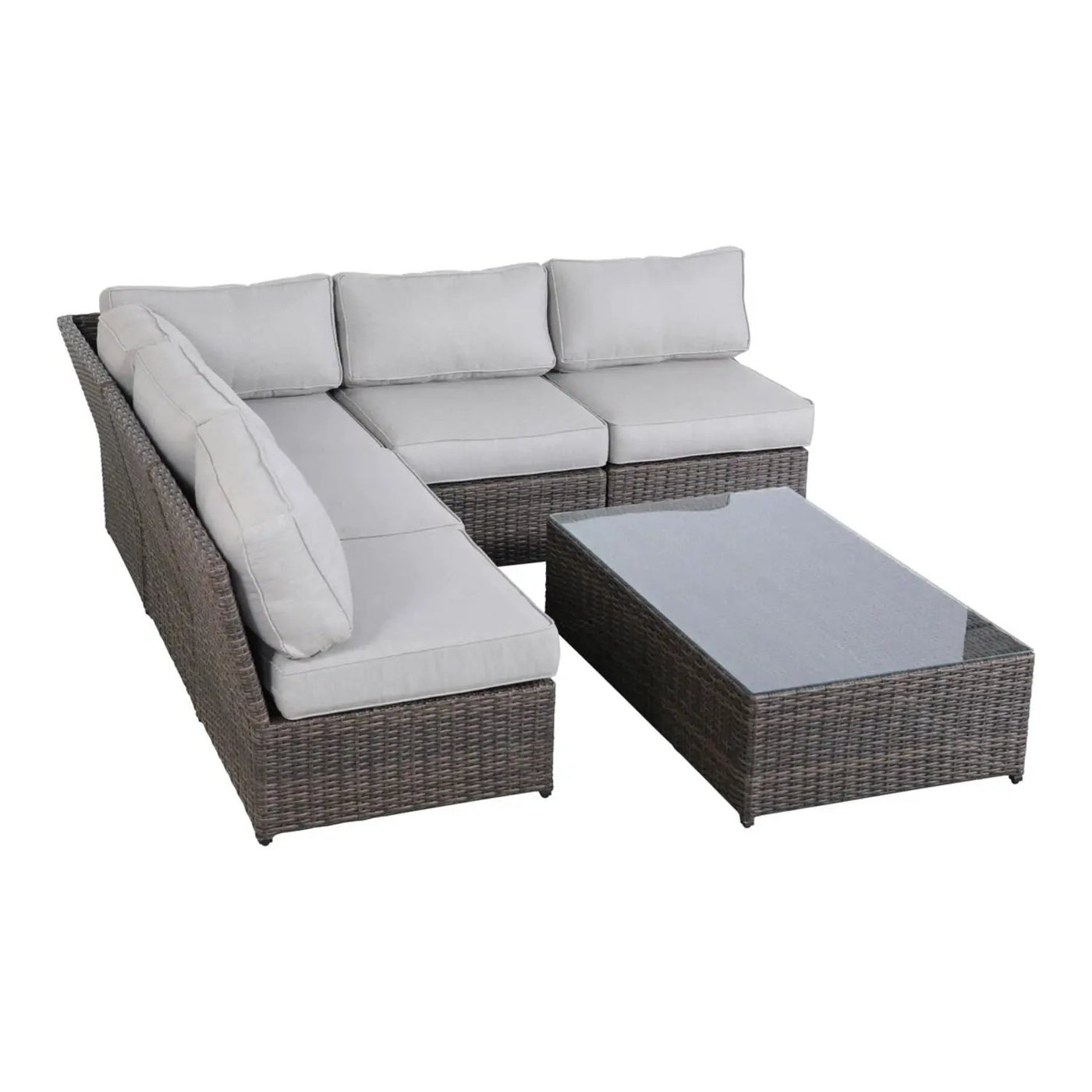 Comfortable Modern Patio Rattan Sectional Set With Cushions by HouseOfZazla