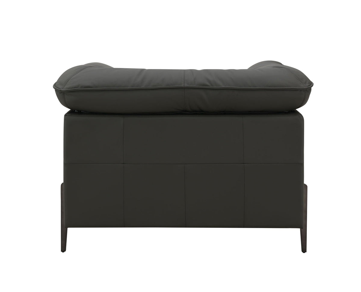 Top Grain Leather Chair with Memory Foam Cushions – Black, photo 2 of 7