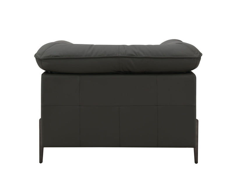 Top Grain Leather Chair with Memory Foam Cushions – Black, photo 2 of 7
