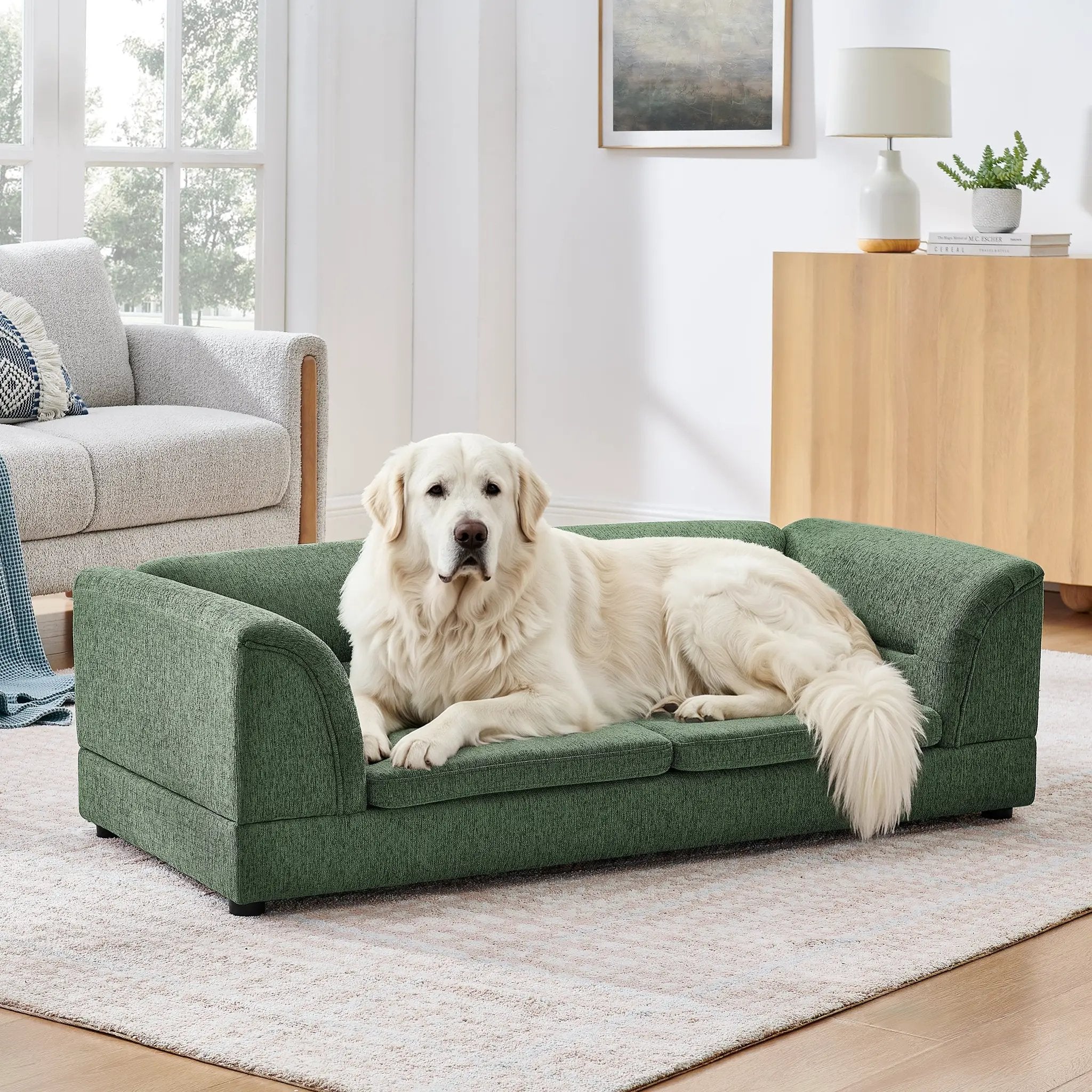 Oversized Pet Sofa, Curved Armrest Rectangular Dog Sofa by HouseOfZazla