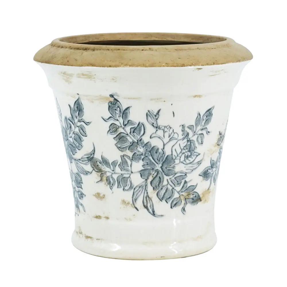 7.1x7.1x6.7' Ceramic Planter with Floral Pattern, Set of 2 by HouseOfZazla