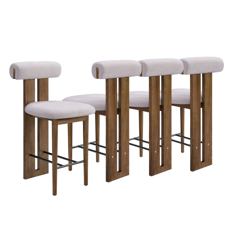 Renee Indoor Modern Split-Back Rubber Wood Counter Stool by HouseOfZazla