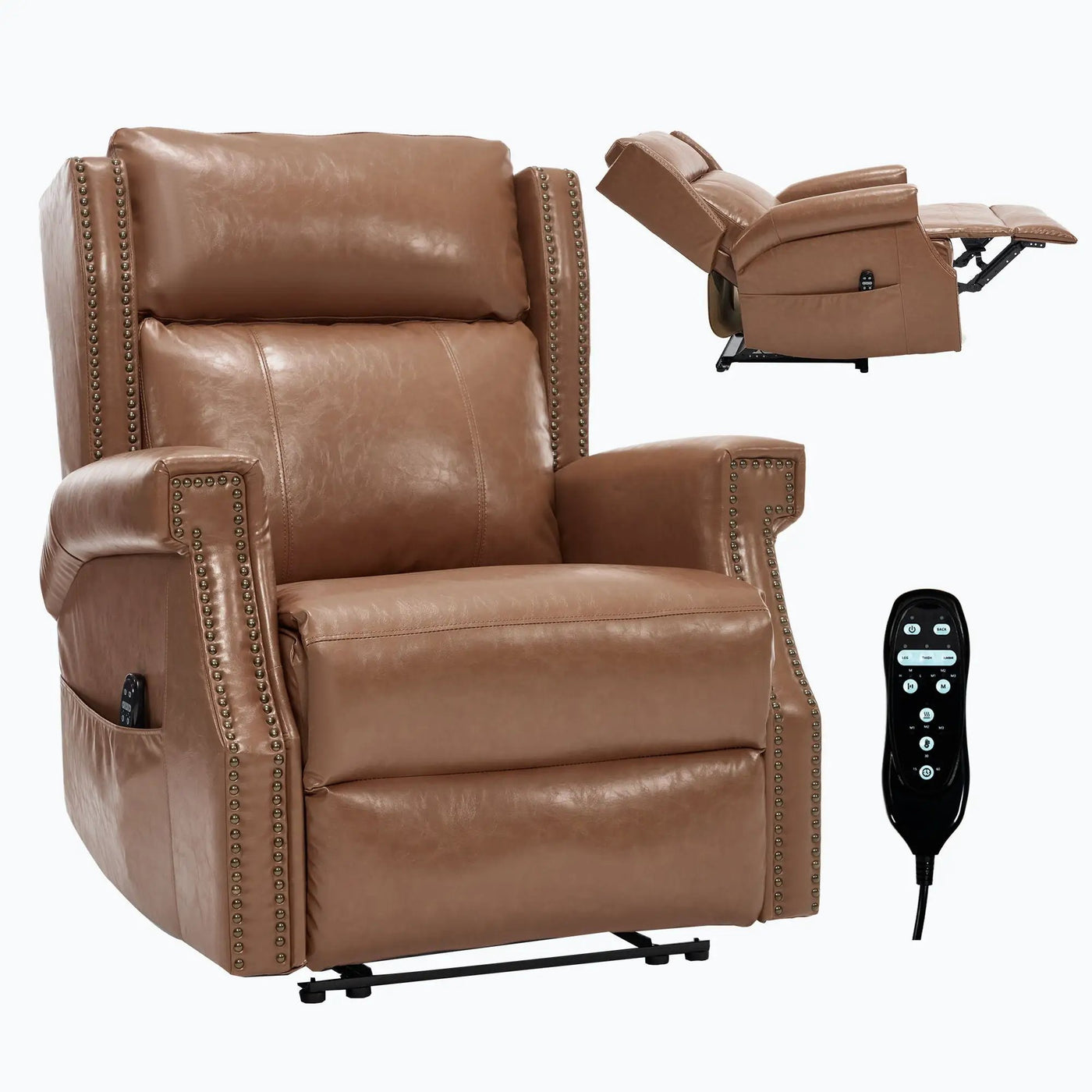 Manual Recliner Chair With Heavy Duty Motion Mechanism, 8 Vibrating Nodes And 3 Massage Modes For Living Room by HouseOfZazla