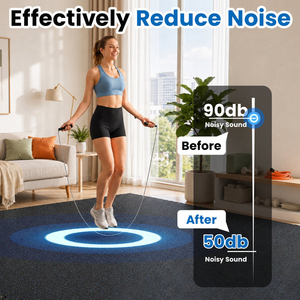 0.6 Inch Thick Gym Floor Mats with Interlocking Design - Black+Blue, photo 2 of 10