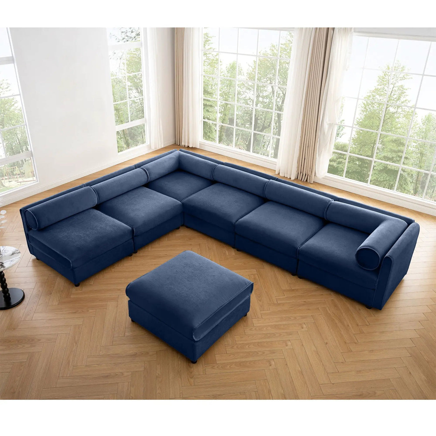 Modern Modular Sectional Sofa With Storag, Contemporary Cylindrical Design by Unique Piece Furniture