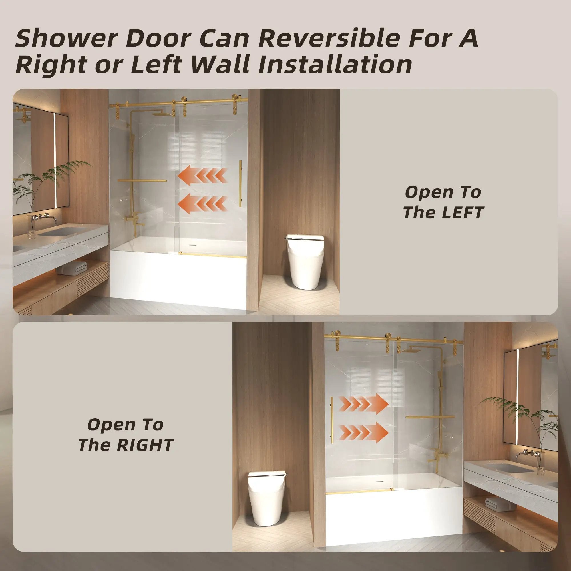 56-60" x 66" Frameless Sliding Bathtub Door by HouseOfZazla