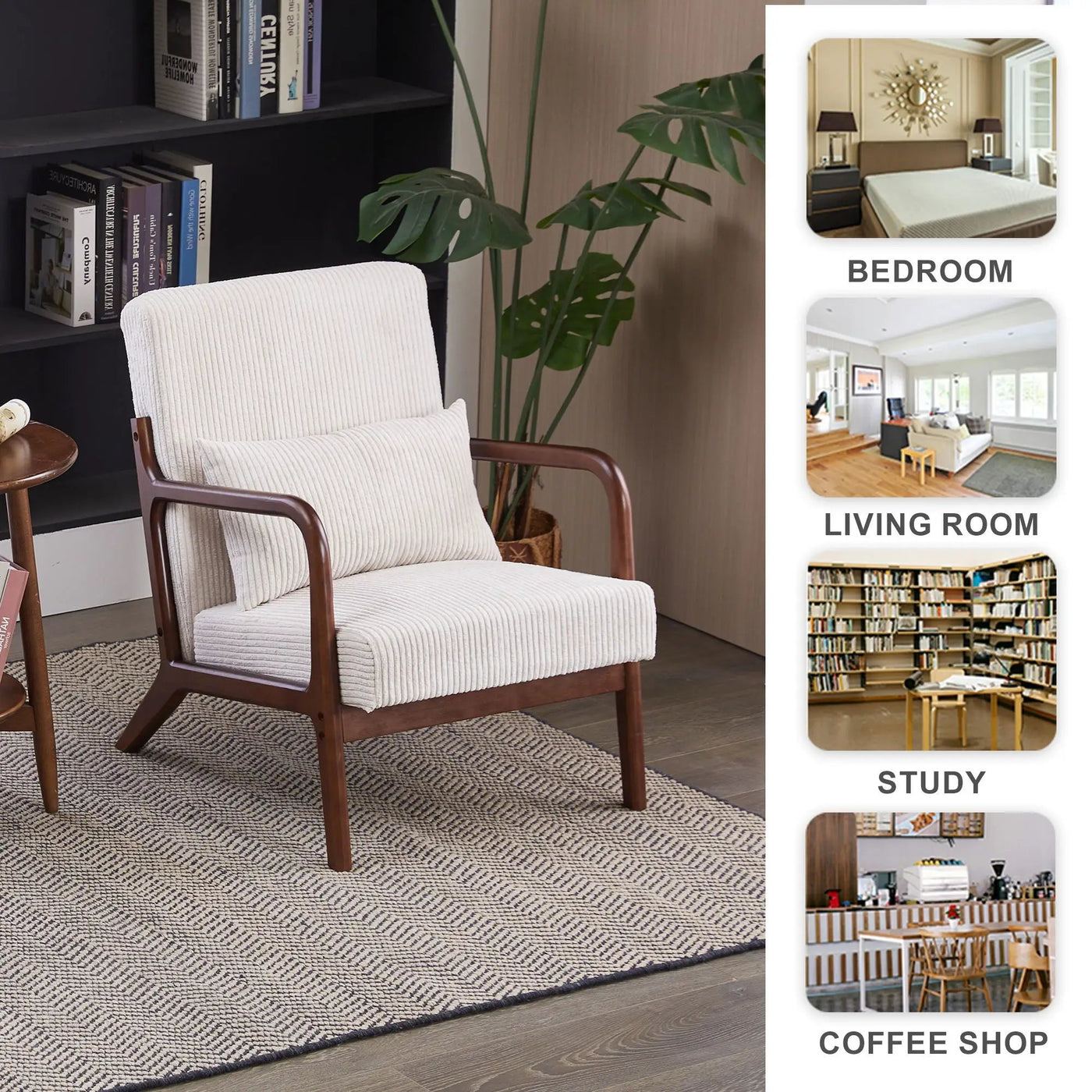 Accent Chair With Pillow And Wood Frame by HouseOfZazla