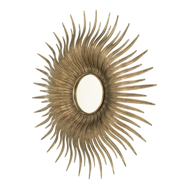 Retro DesignSunburst Metal Wall Mirror Decorative Mirror For A Bedroom Dressing Room, Hallway Or Living Space - Gold by Unique Piece Furniture