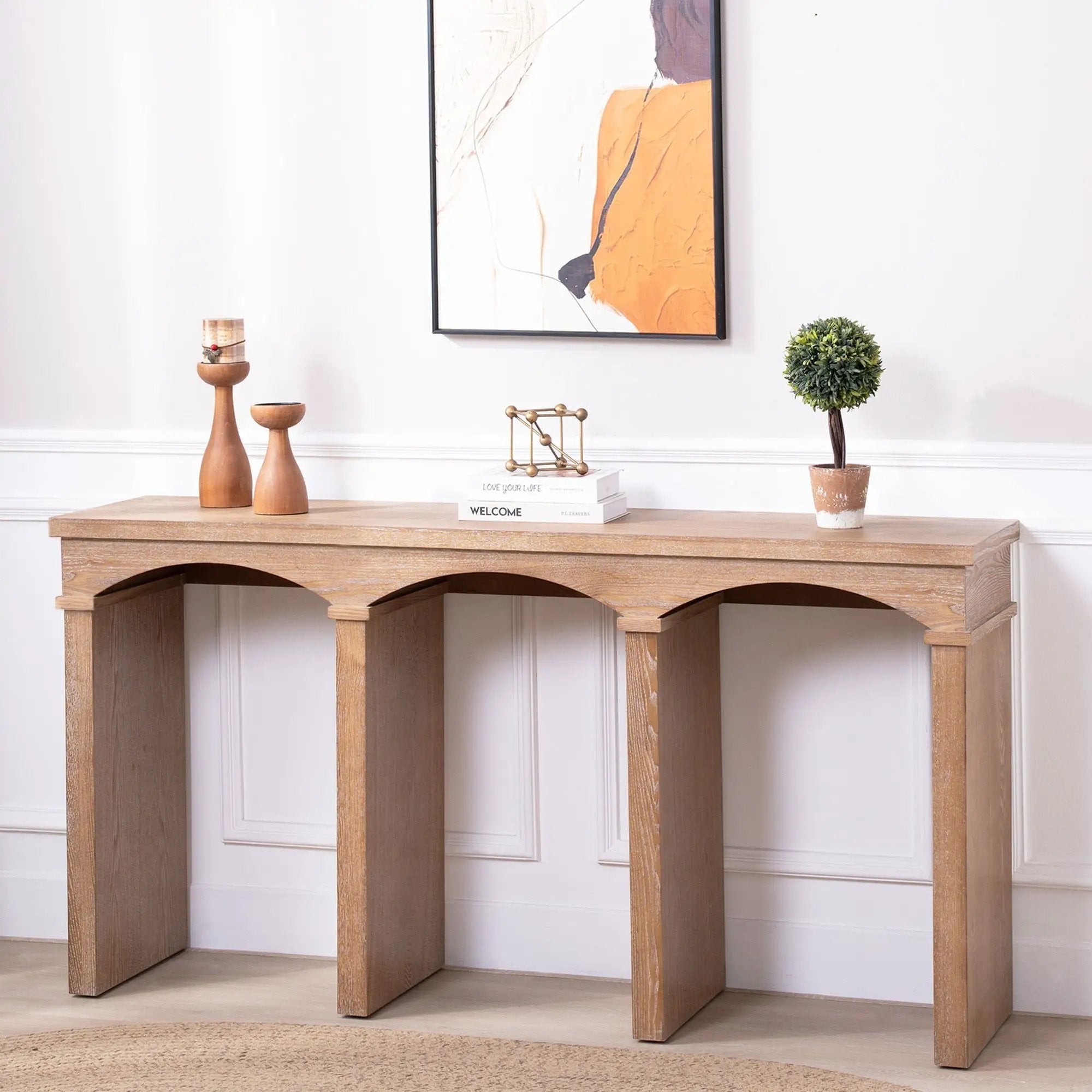 Archway Console Table - Antique Natural / Light Natural / Natural by HouseOfZazla