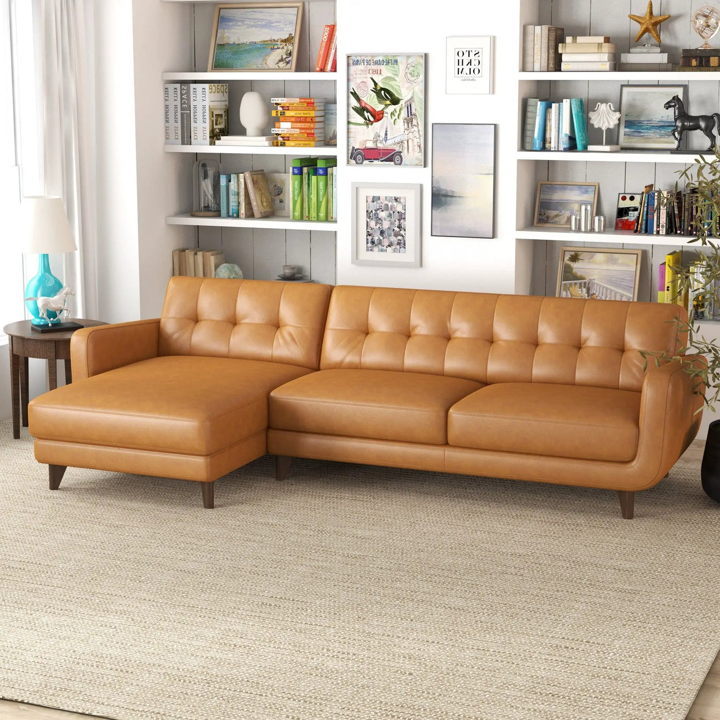 Allison - Mid-Century Modern Sectional Sofa Chaise by HouseOfZazla