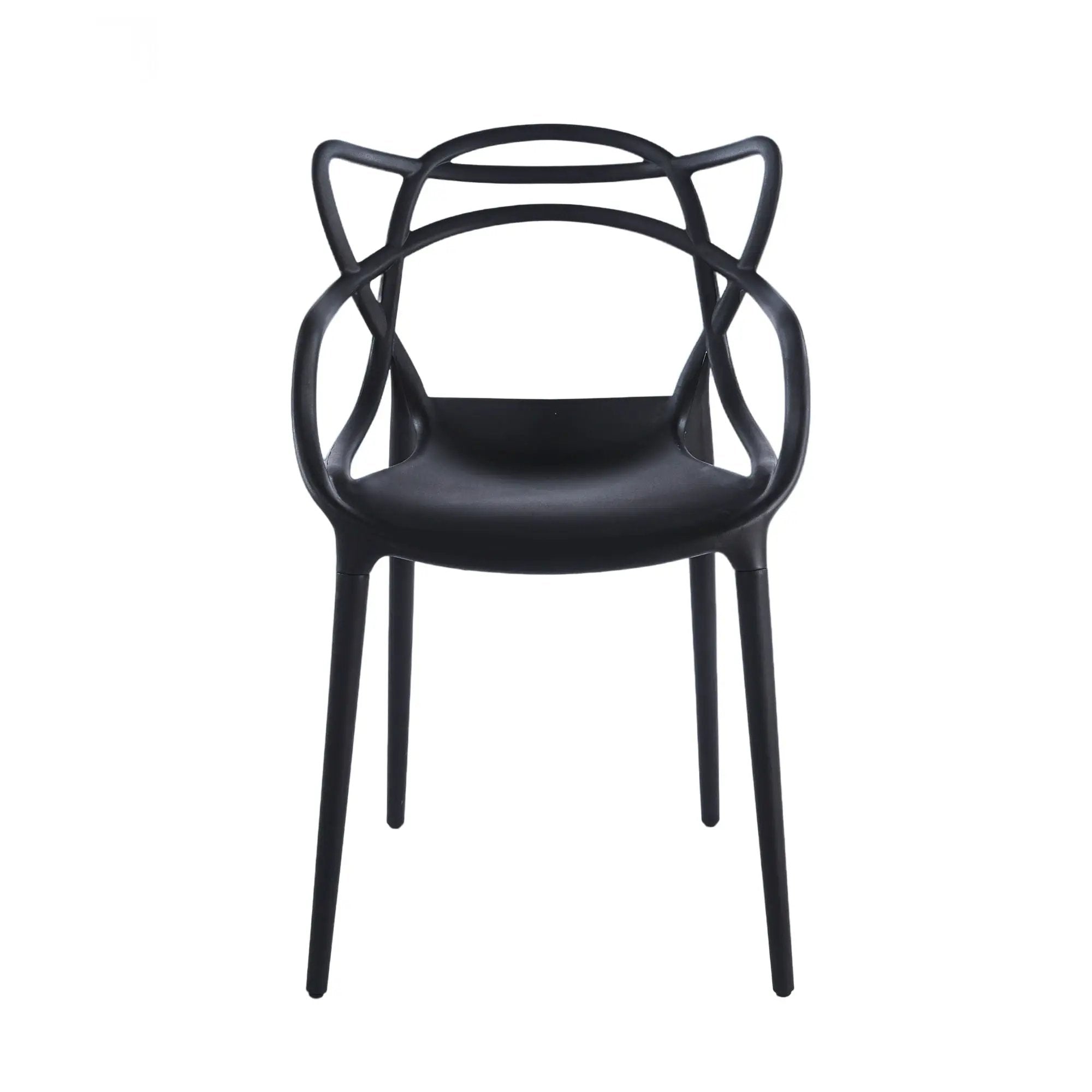 Dining Chair Set of 4 - Black Plastic by HouseOfZazla